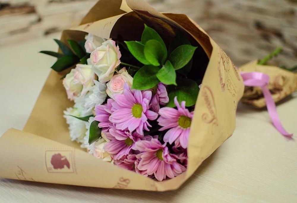 Букет цветов из: Розы и Хризантемы в Заволжье