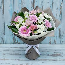 Букет цветов из:  Герберы, Альстромерии и Хризантемы #REPLACE_PRED# Заволжье