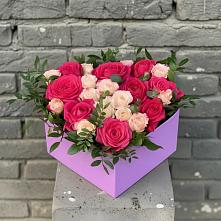 Цветочная композиция из Розы в коробке в Заволжье