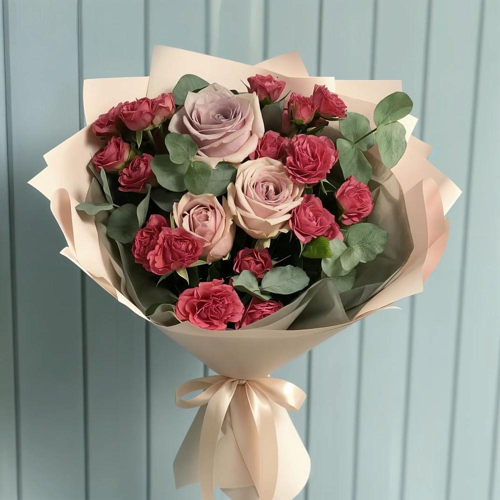 Букет цветов из: Гвоздики и Розы в Заволжье