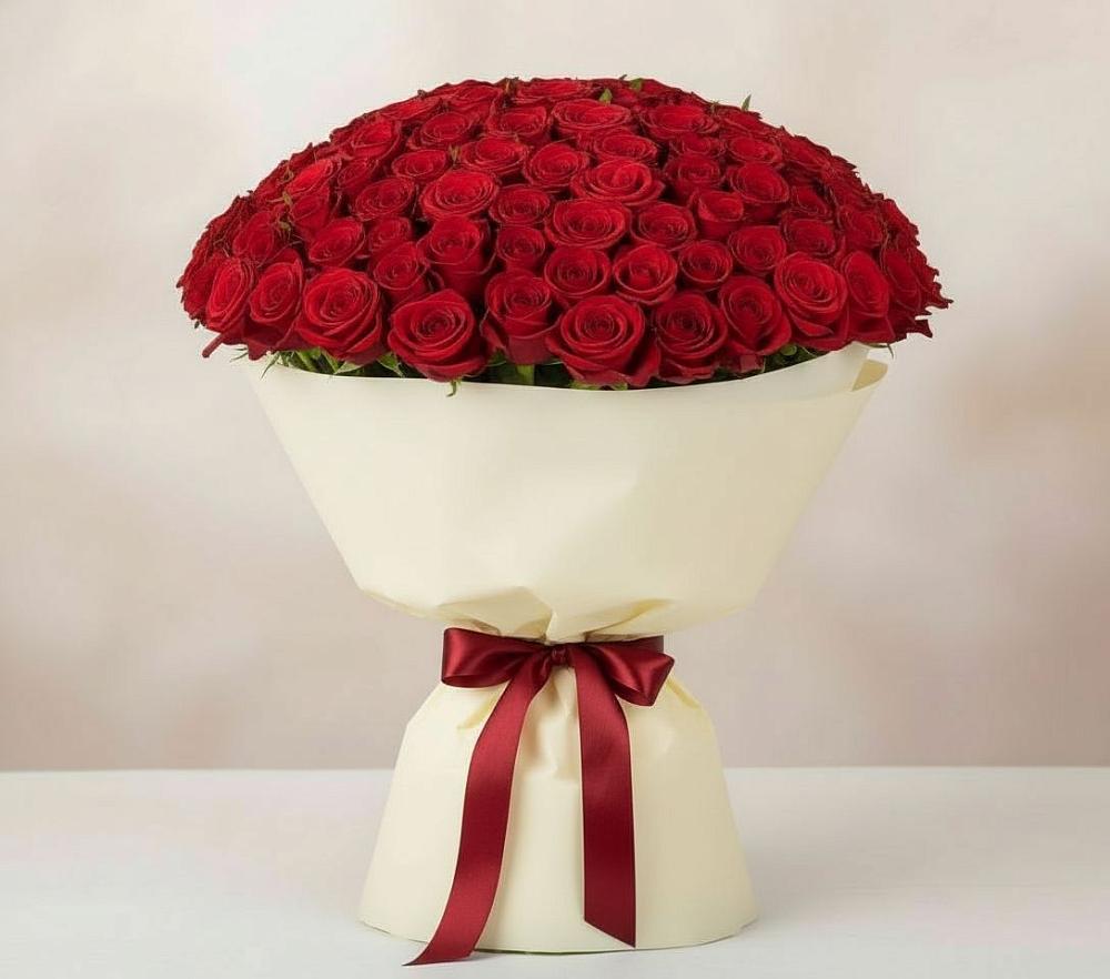 Букет 101 Красная роза Милано в Заволжье