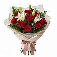 Букет цветов из:  Лилии и Розы в Заволжье