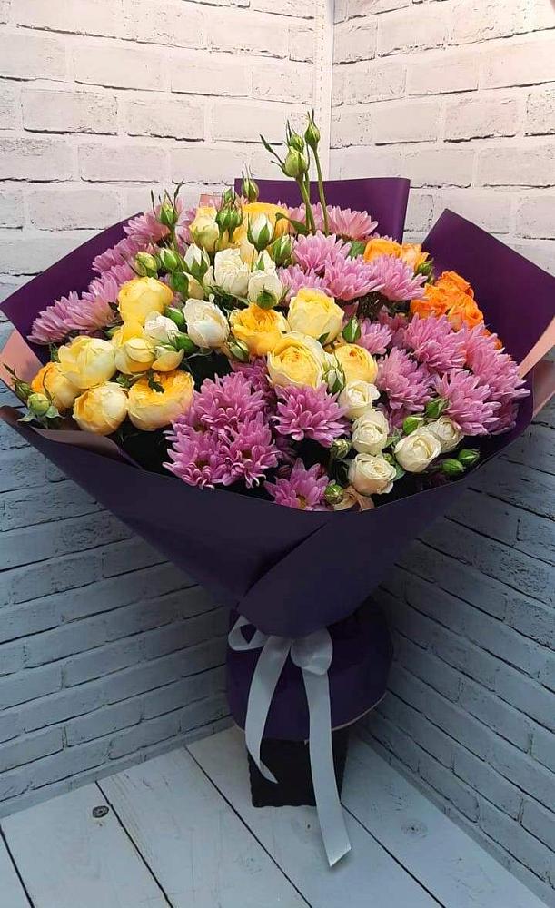 Букет цветов из: Хризантемы и Розы в Заволжье
