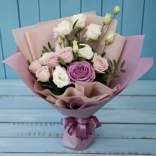 Букет цветов из:  Розы и Лизиантусы в Заволжье
