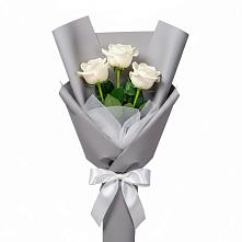 Букет 3 белые розы #REPLACE_PRED# Заволжье