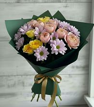 Букет цветов из:  Хризантемы и Розы в Заволжье