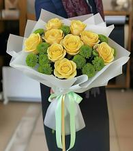 Букет цветов из:  Хризантемы и Розы #REPLACE_PRED# Заволжье