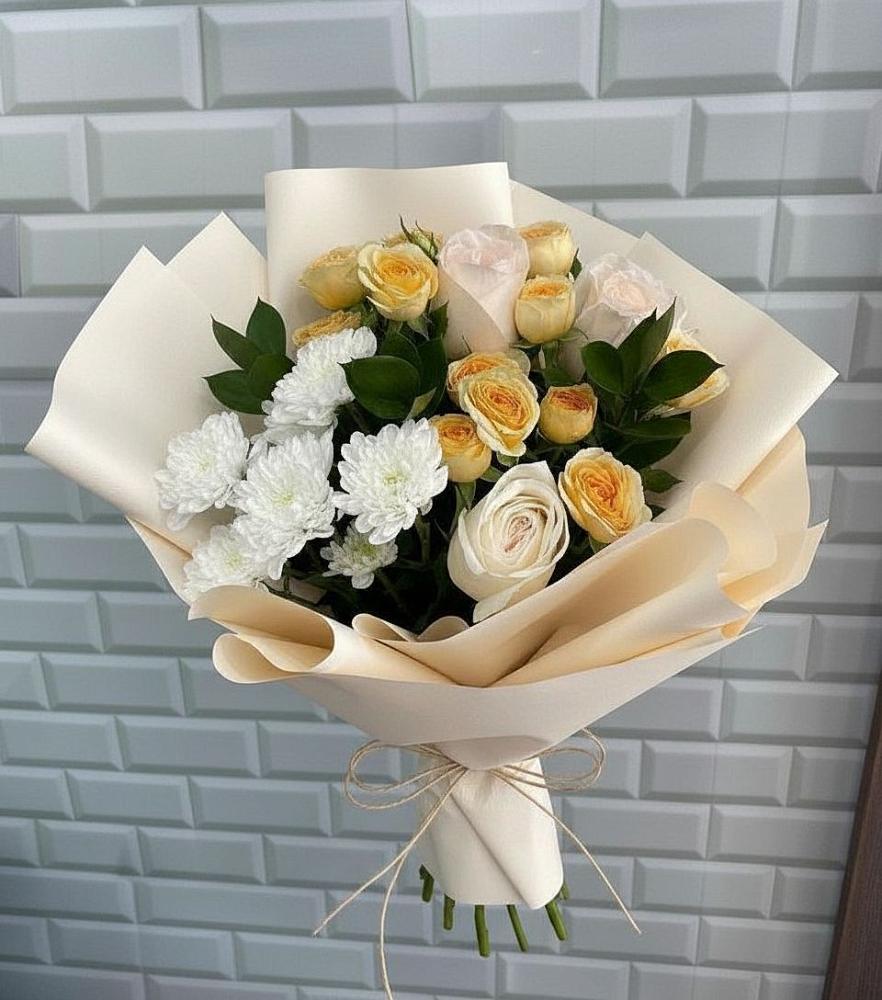 Букет цветов из: Розы и Хризантемы в Заволжье