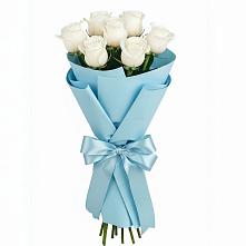 Букет 7 белых роз Проуд в Заволжье