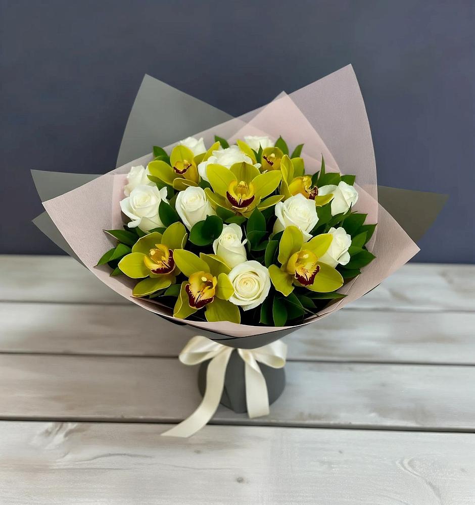 Букет цветов из: Орхидеи и Розы в Заволжье