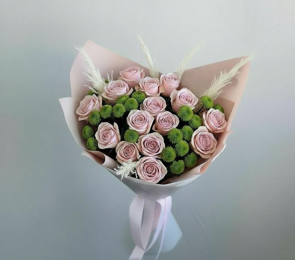 Букет цветов из: Розы и Хризантемы в Заволжье