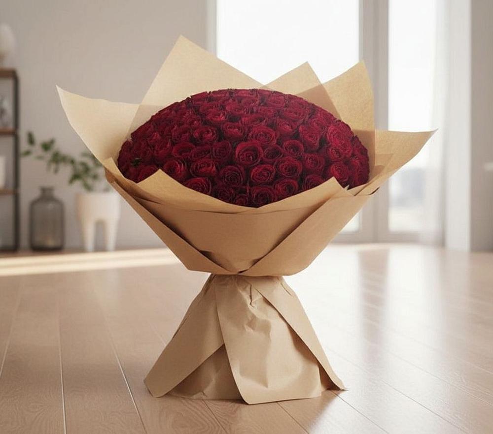 Букет 101 Красная роза в Заволжье
