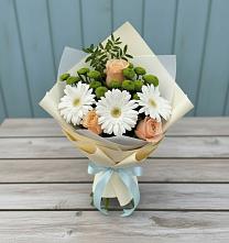 Букет цветов из:  Герберы, Розы и Хризантемы #REPLACE_PRED# Заволжье