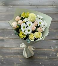 Букет цветов из:  Альстромерии, Розы и Хризантемы в Заволжье