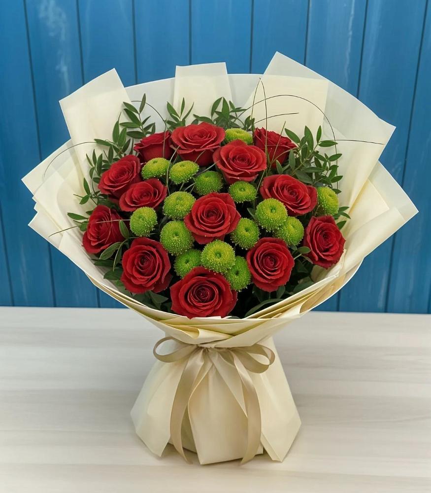 Букет цветов из: Розы и Хризантемы в Заволжье