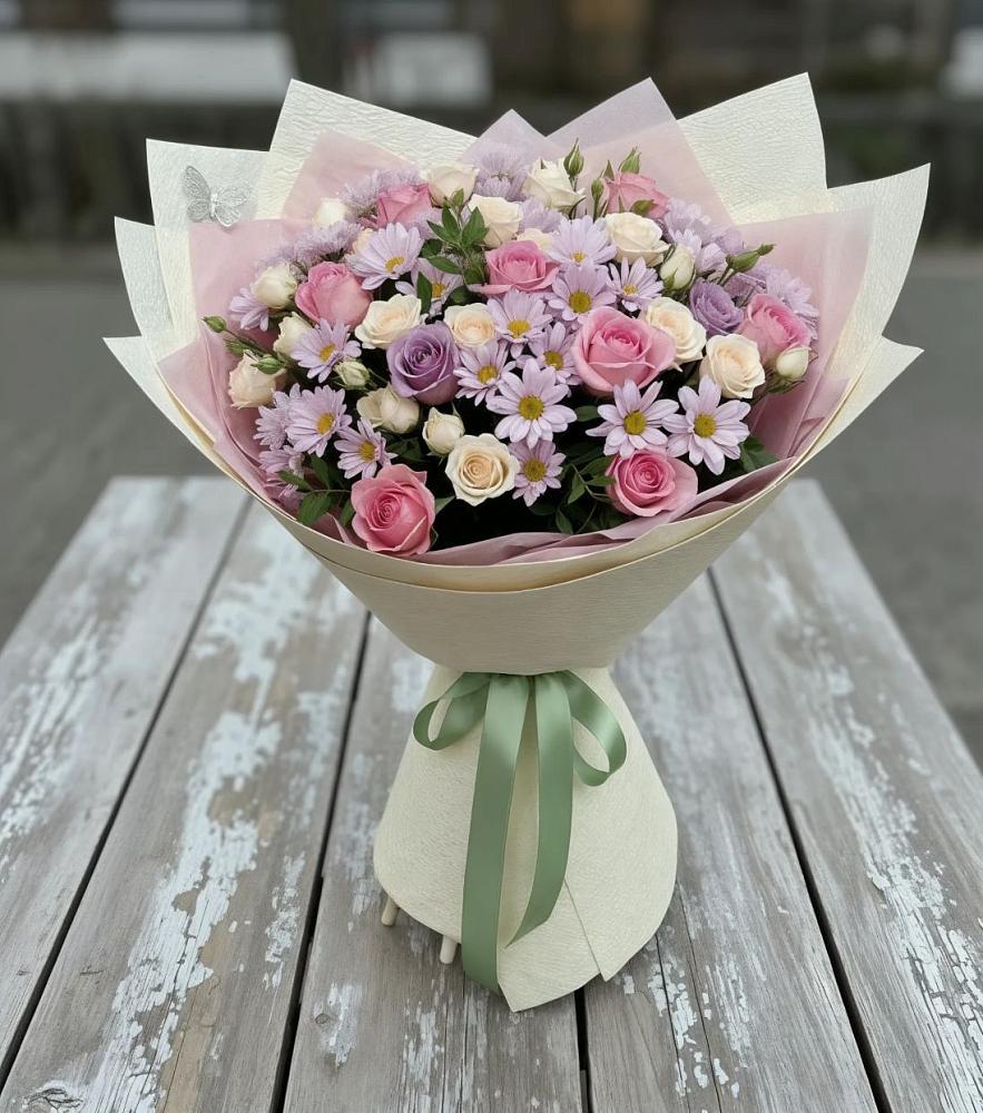 Букет цветов из: Розы и Хризантемы в Заволжье